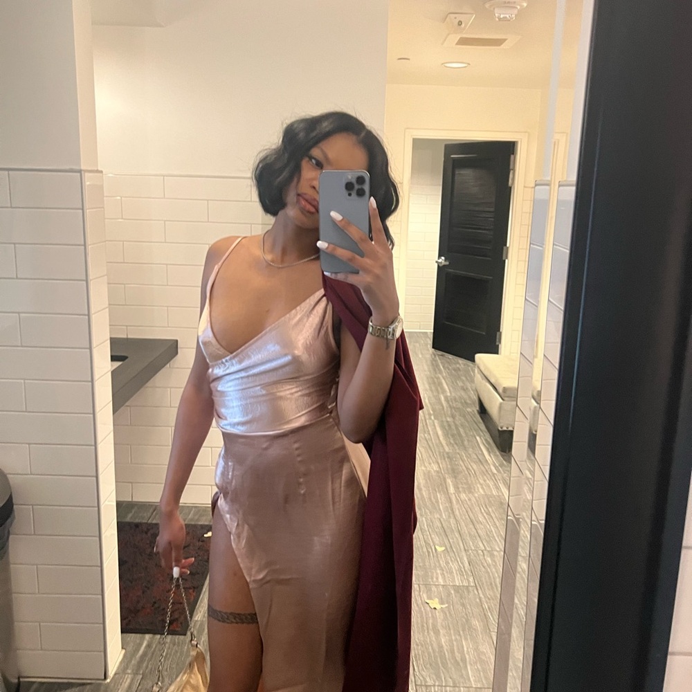Satin Pink Slip Dress